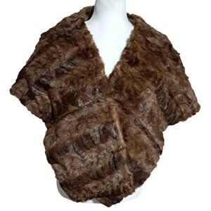 Vintage 50s 60s Fur Capelet Stole Shrug Satin Lined Mob Wife‎